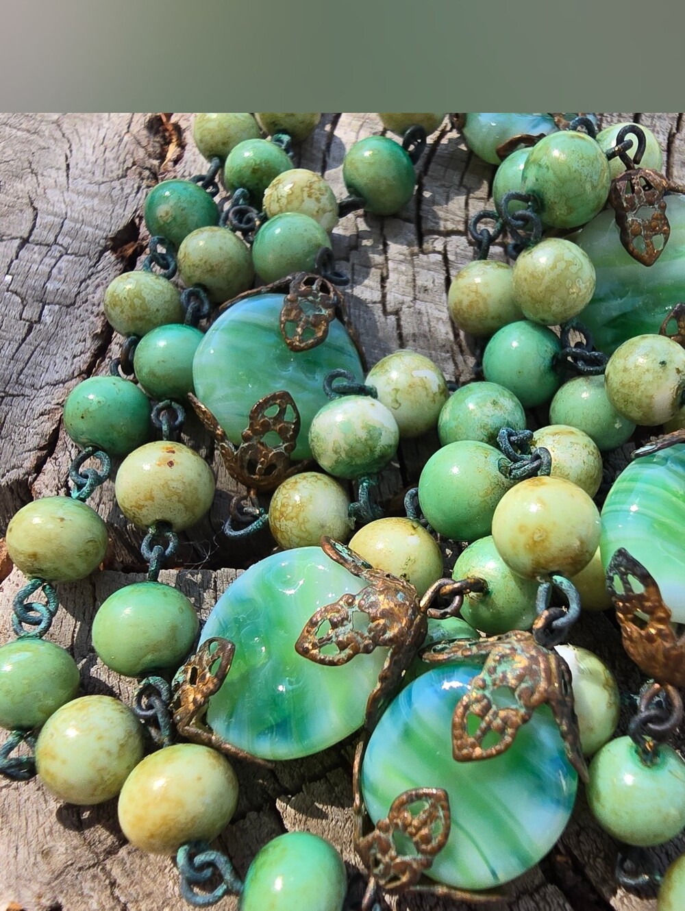 Antique Victorian Glass Bead Necklace